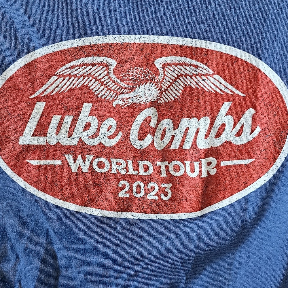 Luke‎ Combs World Tour 2023 Shirt Women's Size Small Blue T-Shirt Country Music - Picture 3 of 7